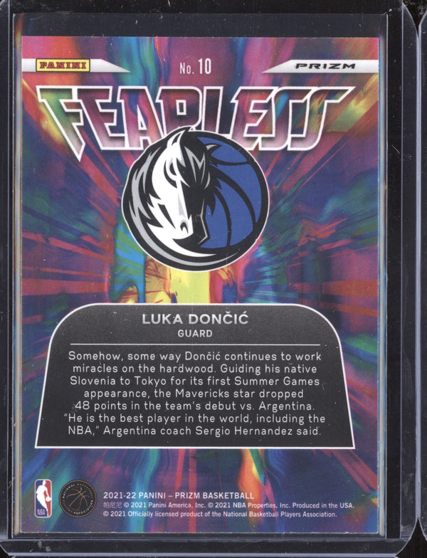 Luka Doncic 2021-22 Panini Prizm Fearless Silver