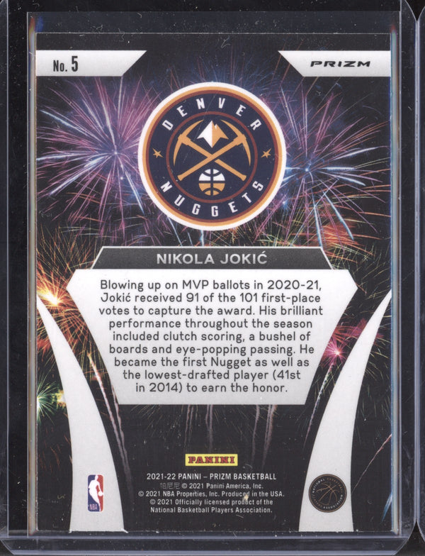 Nikola Jokic 2021-22 Panini Prizm Fireworks Silver