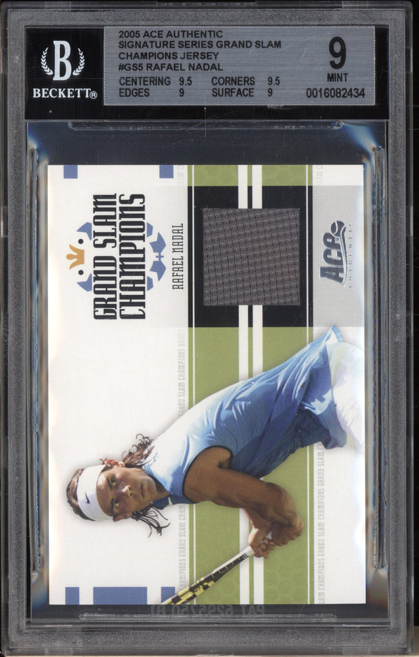 Rafael Nadal 2005 Ace Authentic Signature Series GS-5 Grand Slam Champions Jersey 333/500 BGS 9