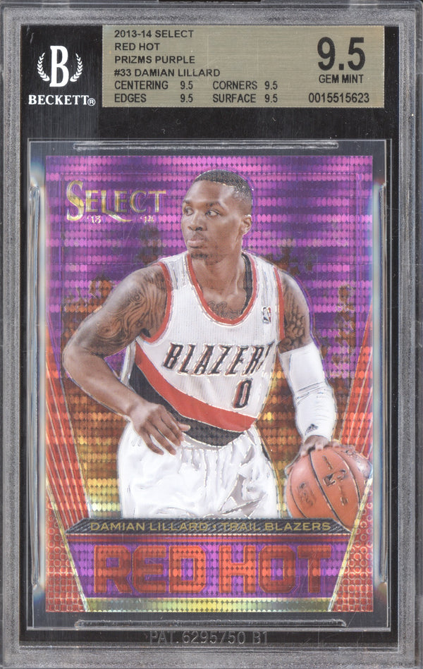 Damian Lillard 2013-14 Panini Select 33 Red Hot Purple 81/99 BGS 9.5