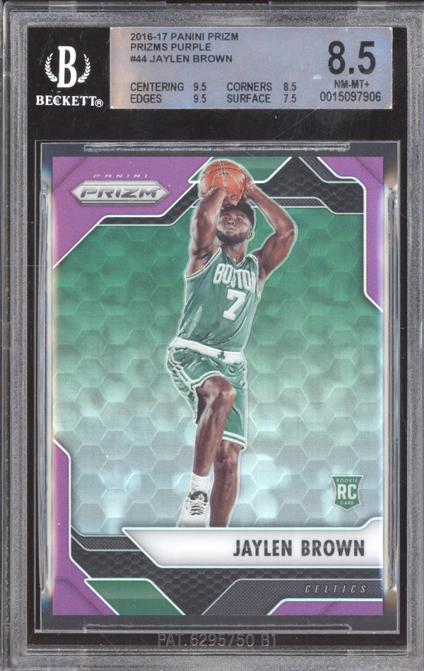 Jaylen Brown 2016-17 Panini Prizm 44 Purple RC 64/75 BGS 8.5