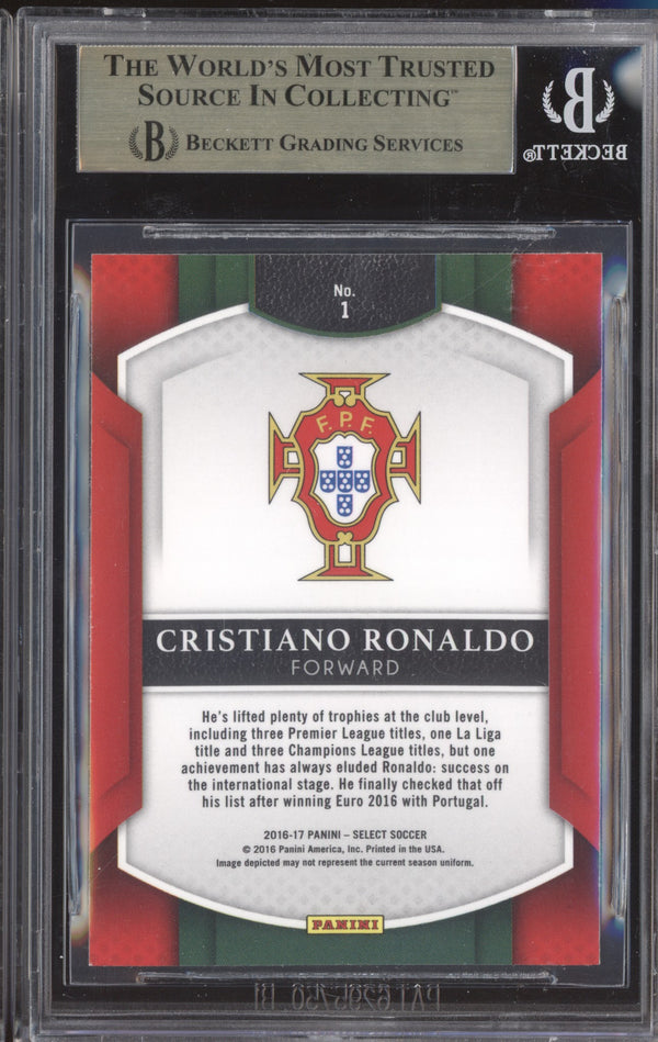 Cristiano Ronaldo 2016-17 Panini Select Soccer 1 Silver BGS 9.5