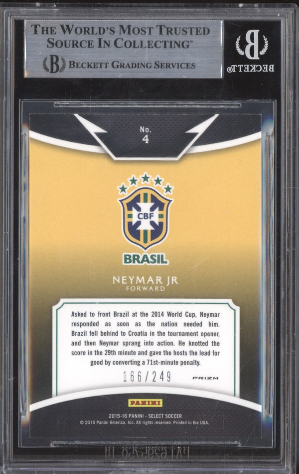 Neymar Jr 2015-16 Panini Select Soccer 4 Equalizers Camo 166/249 BGS 9