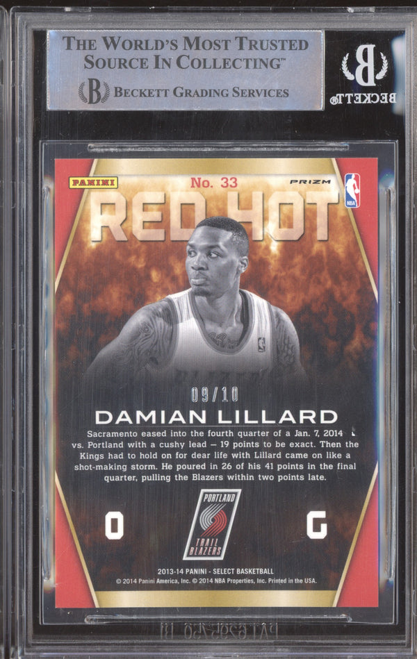 Damian Lillard 2013-14 Panini Select 33 Red Hot Gold 9/10 BGS 8.5