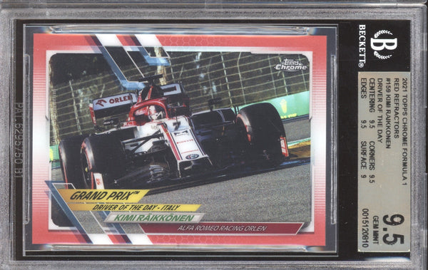 Kimi Raikkonen 2021 Topps Chrome Formula One 159 Red 4/5 BGS 9.5