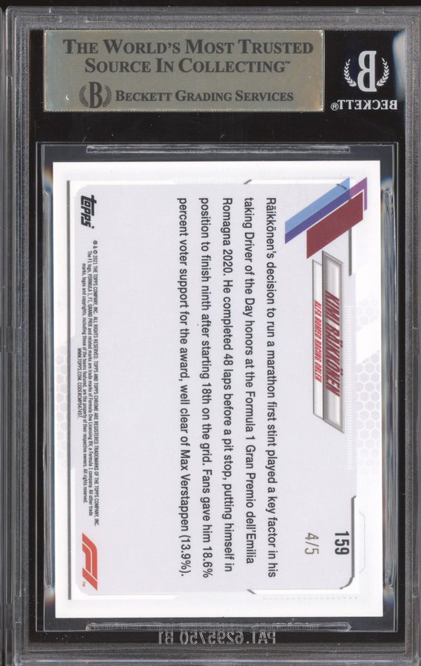 Kimi Raikkonen 2021 Topps Chrome Formula One 159 Red 4/5 BGS 9.5