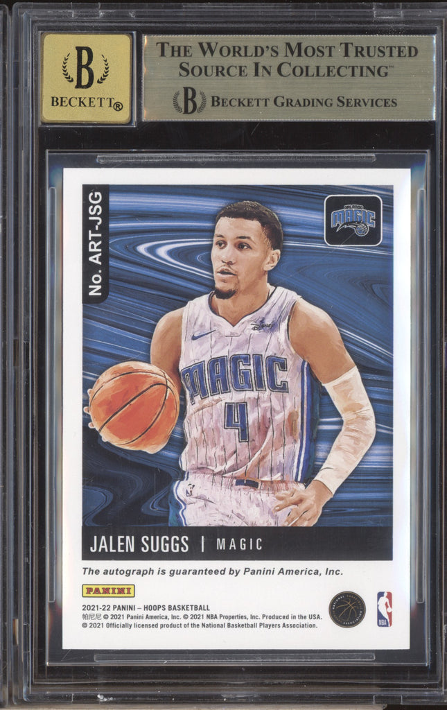 Jalen Suggs 2021-22 Panini Hoops ART-JSG Hoops Art Signatures RC BGS 9 ...