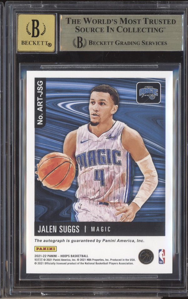 Jalen Suggs 2021-22 Panini Hoops ART-JSG Hoops Art Signatures RC BGS 9.5/10