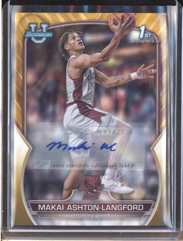 Makai Ashton-Langford 2022-23 Bowman University Chrome 21 Gold Lava Auto RC 4/50