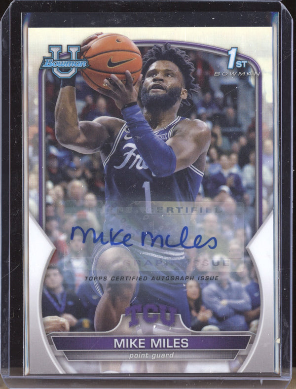 Mike Miles 2022-23 Bowman University Chrome 88 Refractor Auto RC 198/499