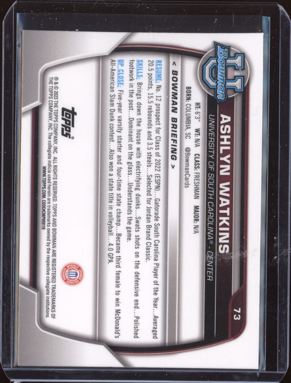 Ashlyn Watkins 2022-23 Bowman University Chrome 73 Shimmer RC