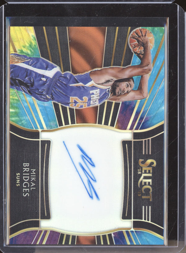 Mikal Bridges 2018-19 Panini Select RS-MKB Rookie Signatures Tie Dye RC 5/25