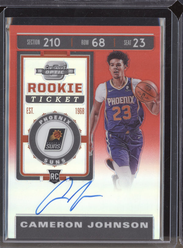 Cameron Johnson 2019-20 Panini Contenders Optic Rookie Ticket Auto Red Variation RC 98/99