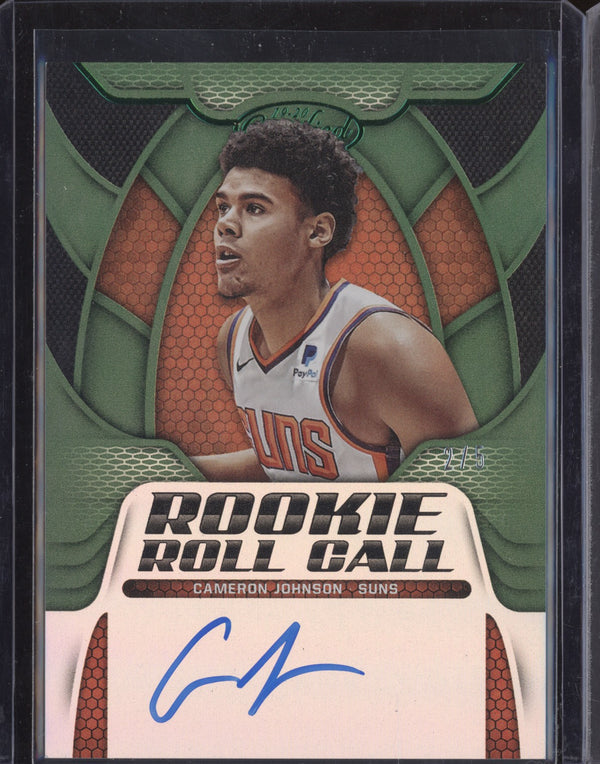 Cameron Johnson 2019-20 Panini Certified Rookie Roll Call Auto Green RC 2/5