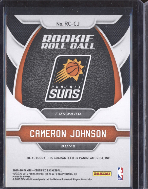 Cameron Johnson 2019-20 Panini Certified Rookie Roll Call Auto Green RC 2/5