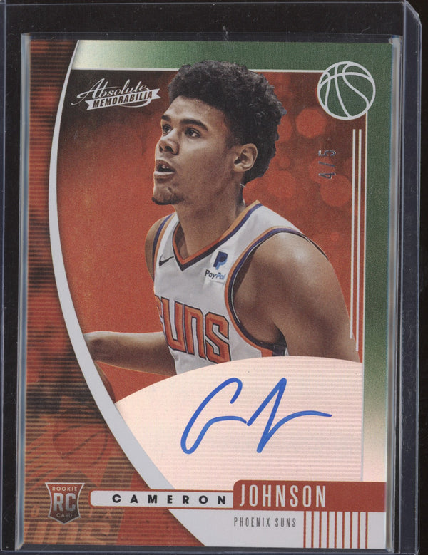 Cameron Johnson 2019-20 Panini Absolute Rookie Auto Variation Green RC 4/5