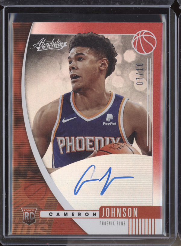 Cameron Johnson 2019-20 Panini Absolute RA-CJN Rookie Auto Red RC 7/10