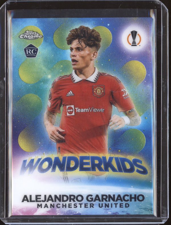 Alejandro Garnacho 2022-23 Topps Chrome UEFA W-10 Wonderkids Yellow RC 43/125