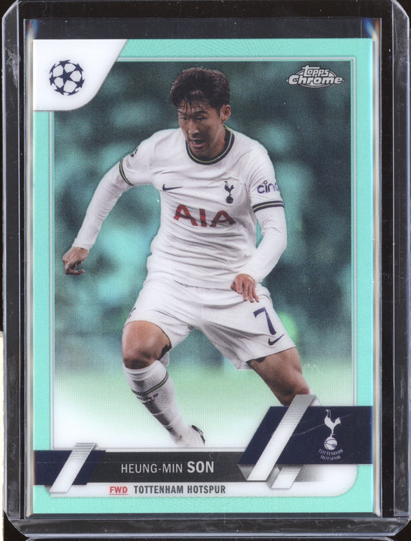 Heung-Min Son 2022-23 Topps Chrome UEFA 5 Aqua 151/199