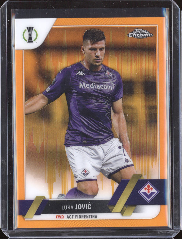 Luka Jovic 2022-23 Topps Chrome UEFA 133 Orange & Gold Seismic