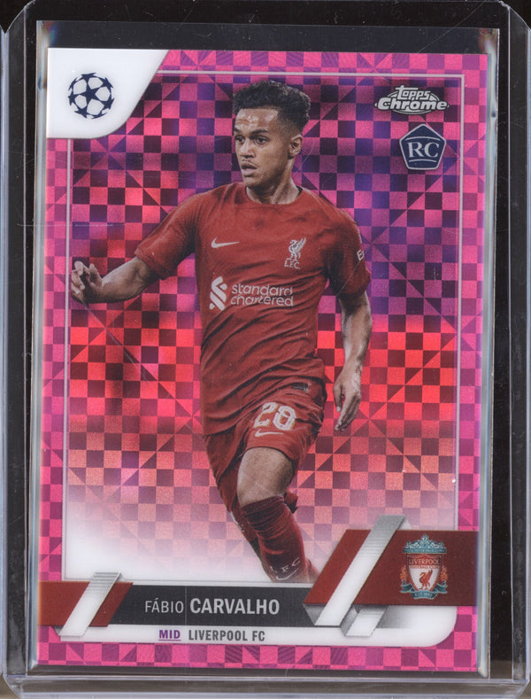 Fabio Carvalho 2022-23 Topps Chrome UEFA 28 Pink X-Fractor RC 95/250