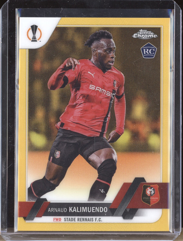 Arnaud Kalimuendo 2022-23 Topps Chrome UEFA 195 Gold Refractor RC 15/50