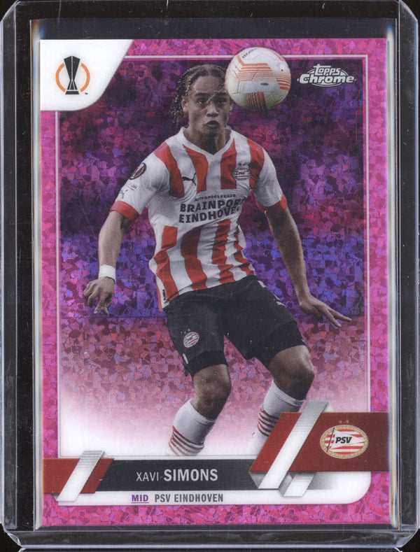 Xavi Simons 2022-23 Topps Chrome UEFA 60 Pink Mini Diamond 169/175