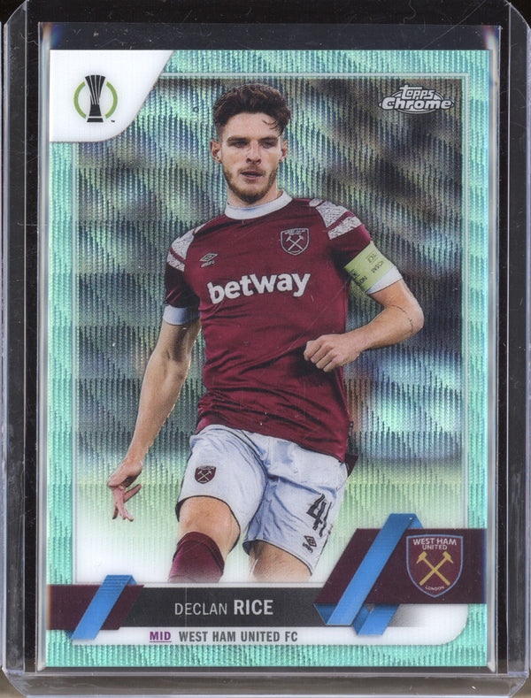 Declan Rice 2022-23 Topps Chrome UEFA 41 Aqua Wave 137/199