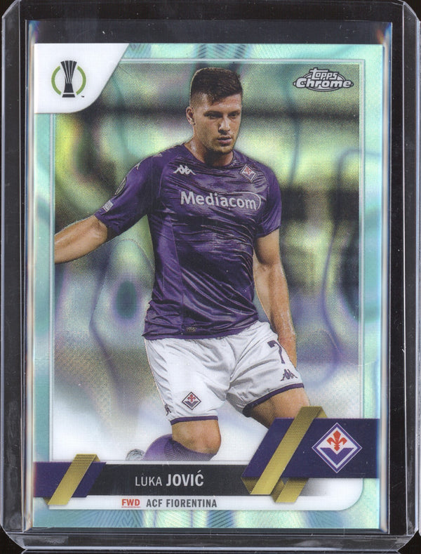 Luka Jovic 2022-23 Topps Chrome UEFA 133 Aqua Lava