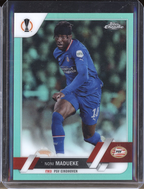 Noni Madueke 2022-23 Topps Chrome UEFA 106 Aqua Refractor 160/199