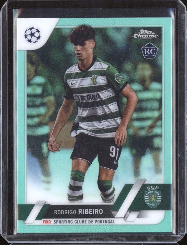 Rodrigo Ribeiro 2022-23 Topps Chrome UEFA 194 Aqua Refractor RC 61/199