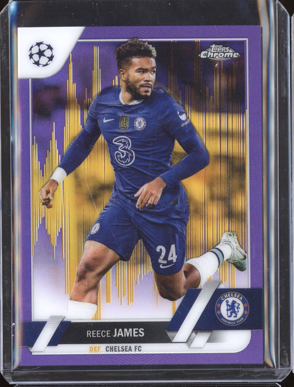 Reece James 2022-23 Topps Chrome UEFA 184 Purple & Gold Seismic