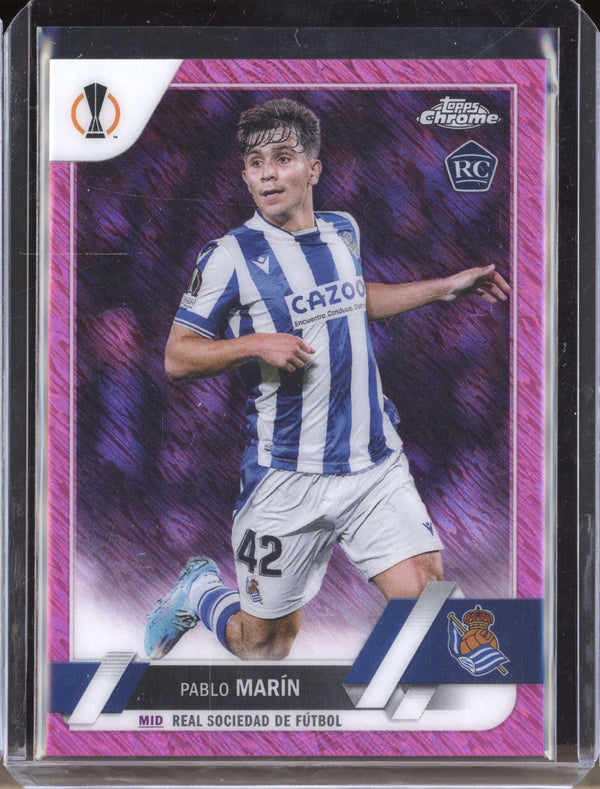 Pablo Marin 2022-23 Topps Chrome UEFA 54 Pink Shimmer RC 13/250