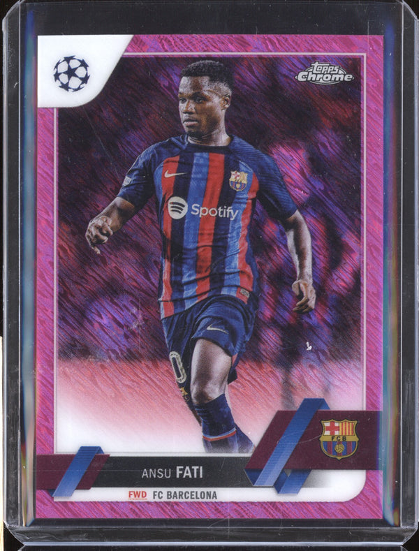 Ansu Fati 2022-23 Topps Chrome UEFA 193 Pink Shimmer 5/250