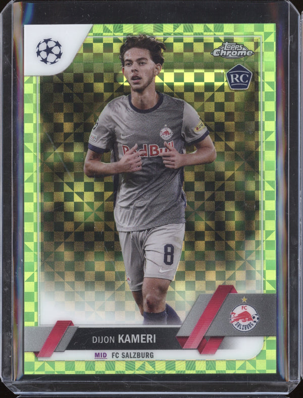 Dijon Kameri 2022-23 Topps Chrome UEFA 2 Neon Green X-Fractor RC 21/399