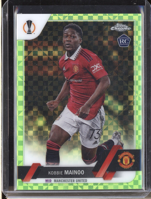 Kobbie Mainoo 2022-23 Topps Chrome UEFA 118 Neon Green X-Fractor RC 364/399