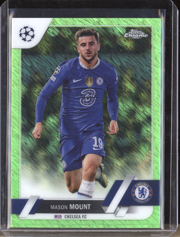 Mason Mount 2022-23 Topps Chrome UEFA 19 Neon Green Shimmer 7/399