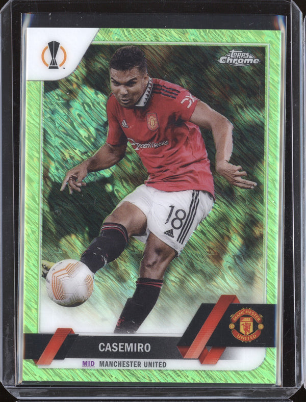 Casemiro 2022-23 Topps Chrome UEFA 64 Neon Green Shimmer 227/399