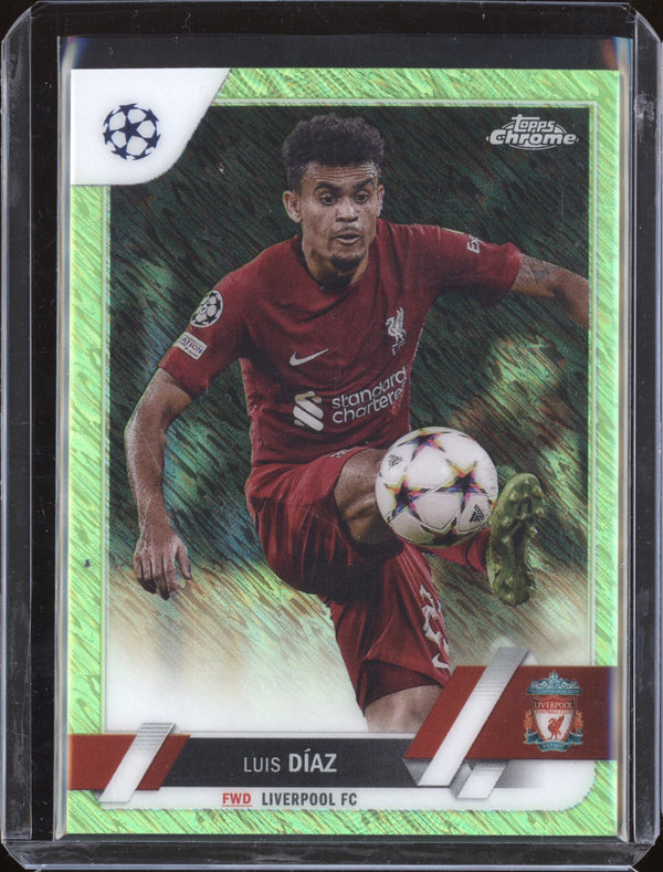 Luis Diaz 2022-23 Topps Chrome UEFA 199 Neon Green Shimmer 314/399