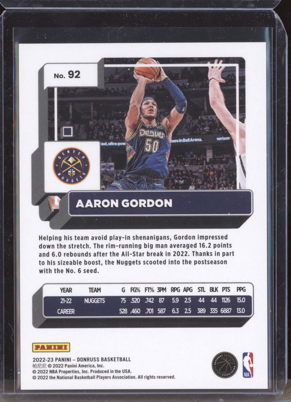 Aaron Gordon 2022-23 Panini Donruss 92 Red Holo Laser 31/99