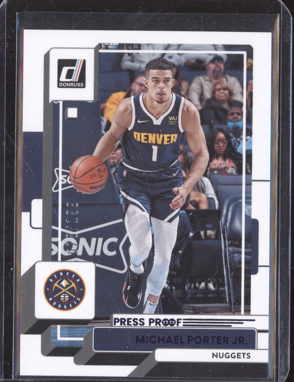 Michael Porter Jr 2022-23 Panini Donruss 91 Purple Press Proof 78/199