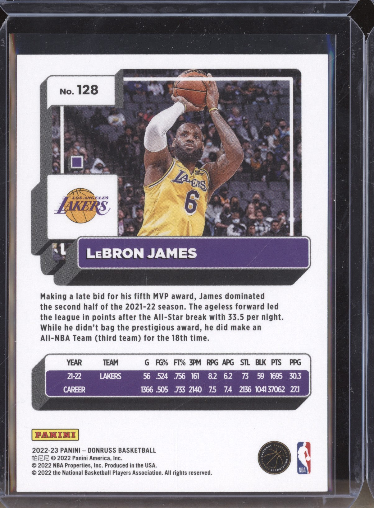 LeBron James 2022-23 Panini Donruss 128 Silver Press Proof - The Hobby