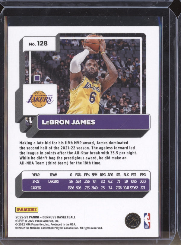 LeBron James 2022-23 Panini Donruss 128 Silver Press Proof