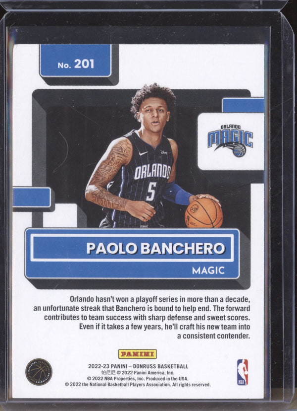 Paolo Banchero 2022-23 Panini Donruss 201 RC