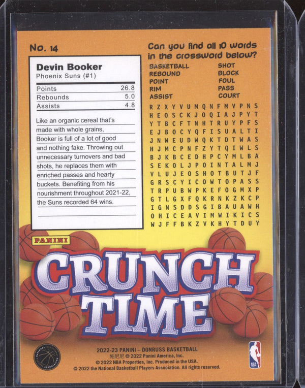 Devin Booker 2022-23 Panini Donruss 14 Crunch Time Diamond