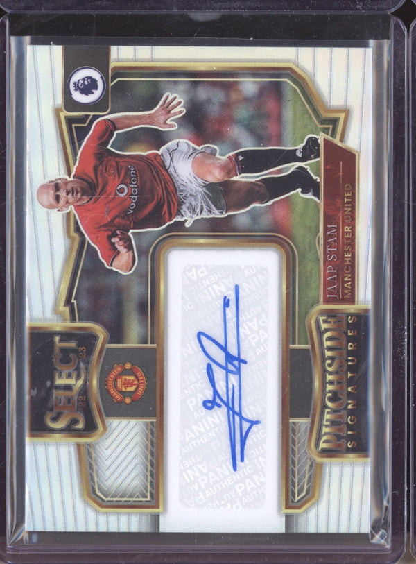 Jaap Stam 2022-23 Panini Select Premier League PS-JSM Pitchside Signatures Auto