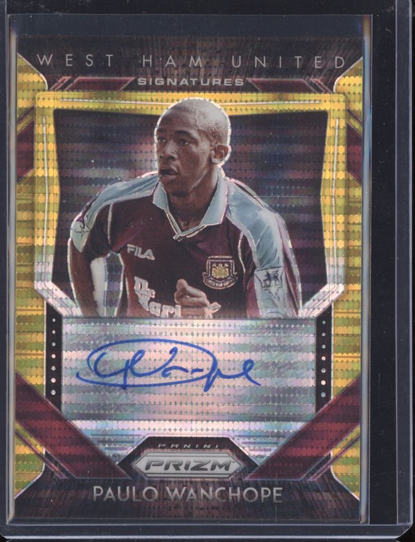 Paulo Wanchope 2020-21 Panini Prizm EPL S-PW Signatures Breakaway Gold 10/10