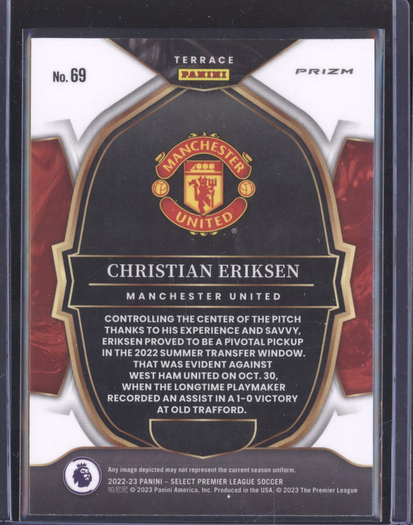 Christian Eriksen 2022-23 Panini Select Premier League 69 Terrace Red