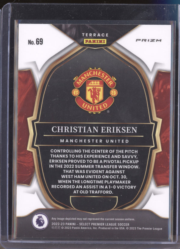 Christian Eriksen 2022-23 Panini Select Premier League 69 Terrace Silver