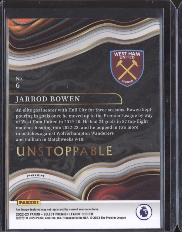 Jarrod Bowen 2022-23 Panini Select Premier League 6 Unstoppable Silver